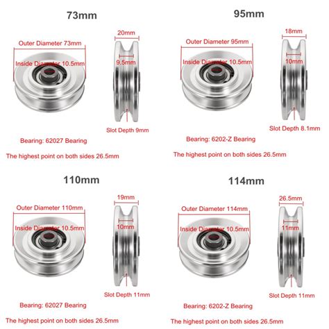 New Mm Aluminum Alloy Bearing Pulley Wheels Gym Fitness