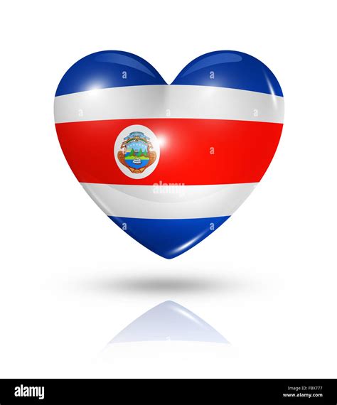 Love Costa Rica Heart Flag Icon Stock Photo Alamy