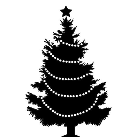 Diseño De Silueta De árbol De Navidad Aislado Vector Premium