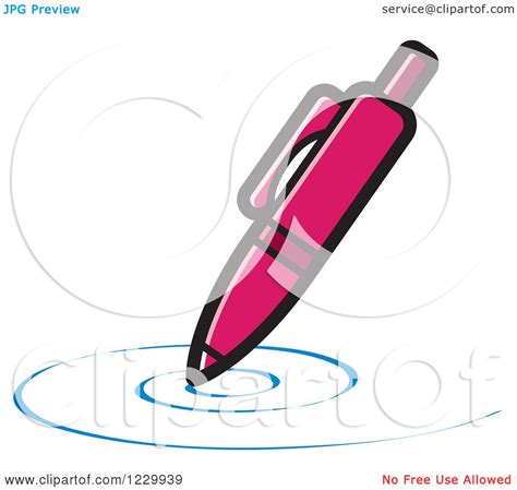 Clipart Of A Pink Writing Pen Icon Royalty Free Vector Illustration