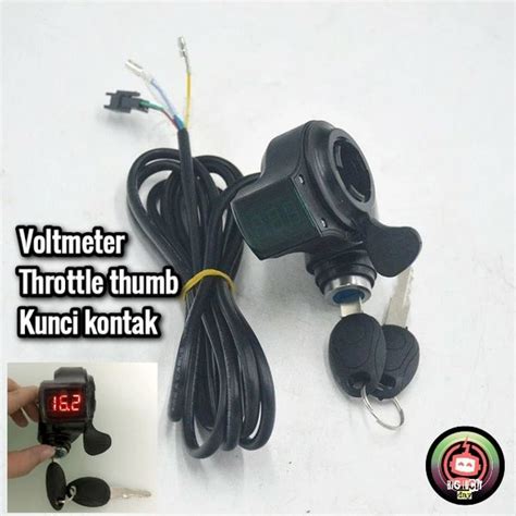 Jual Gas Jempol Voltmeter Display Kunci Kontak Throttle Thumb Universal