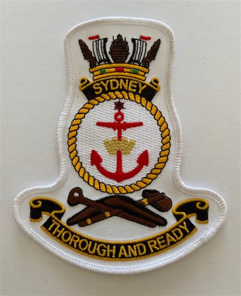 Hmas Sydney Crest Cloth Patch Ran Uniforms Navy Accessories Medals