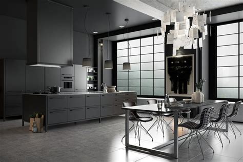 Moody Monochromatic Kitchen Design With A Masculine Feel - DigsDigs