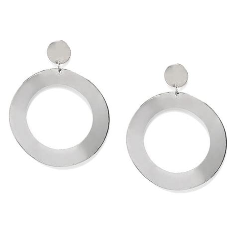 Buy Ayesha Metallic Silver Circular Stud Faintly Twisted Circular