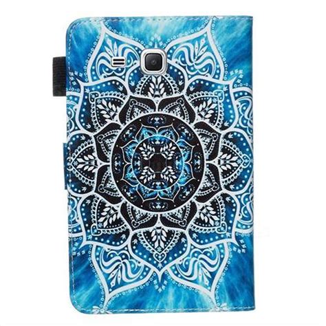 Underwater Mandala Flower Matte Leather Wallet Tablet Case For Samsung