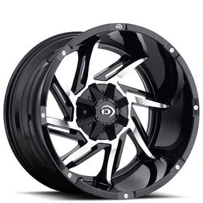 20 Vision Wheels 405 Korupt Gloss Black With Milled Spoke Off Road