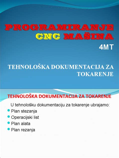 tehnoloska dokumentacija za tokarenje