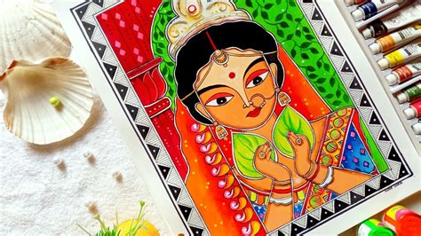 MADHUBANI PAINTING For Beginners Traditional Bengali Bride Painting