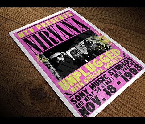 Nirvana Unplugged Poster - Concept Art Print - Free Shipping