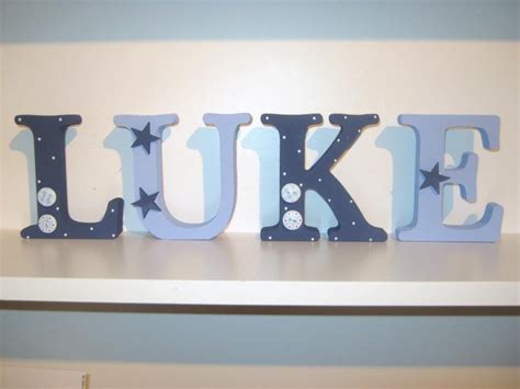 Personalised Boys 10cm Free Standing Wooden Letters Names New Baby