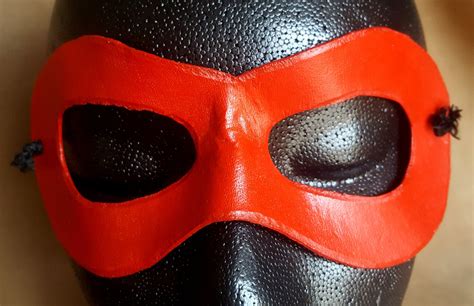 Red Domino Mask Round Edged Molded Leather Mask Superhero | Etsy