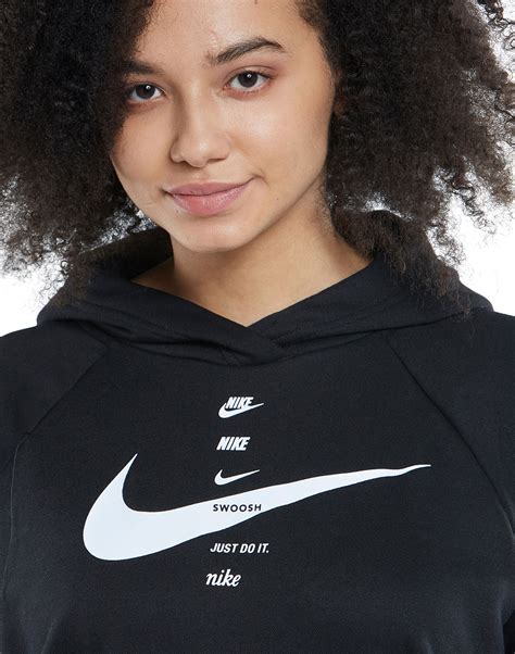 Nike Womens Swoosh Hoodie Black Life Style Sports Ie