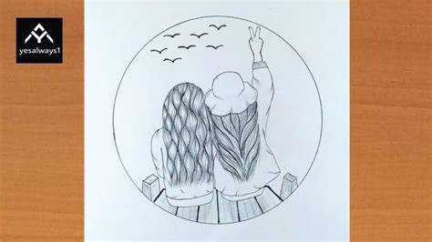 Circle Drawing Easy How To Draw A Girl Best Friends Drawing Bff