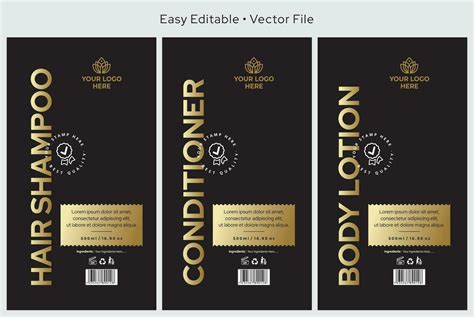 Shampoo Label Design Conditioner Label Design Body Lotion Label
