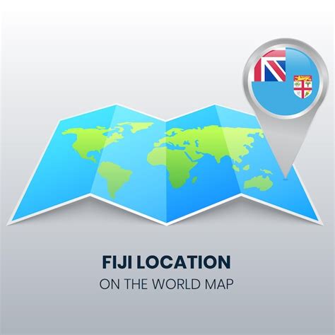 Icono de ubicación de fiji en el mapa mundial Vector Premium