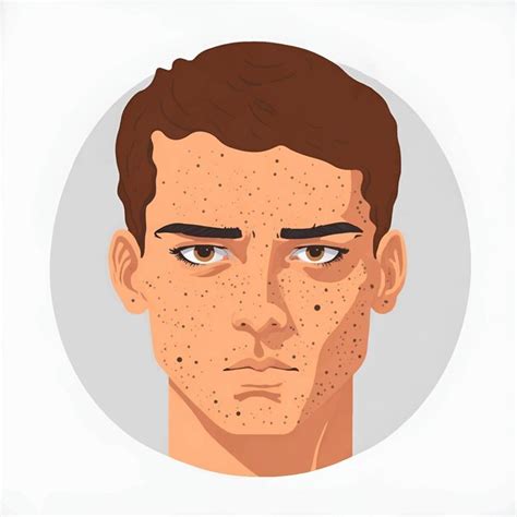 Premium Vector Acne Man Skin Face Skin Care Concept Vector Illustration