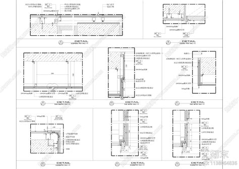 酒店走廊墙身大样节点施工图下载【id1138064836】知末案例馆