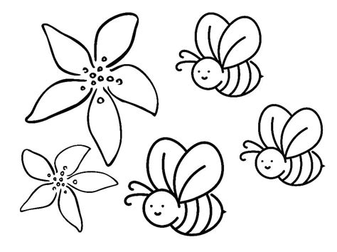 Coloriage Trois Abeilles Et Fleurs T L Charger Et Imprimer Gratuit