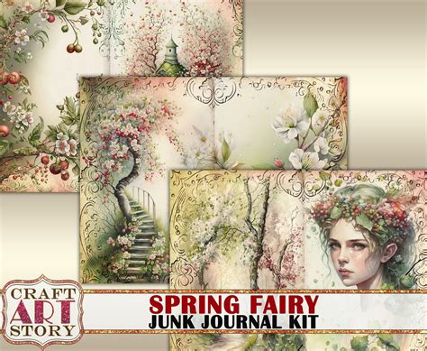 Spring Fairy Junk Journal Pagesscrapbook Printables Digital Etsy