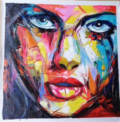 Francoise Nielly Portrait Palette Knife Portrait Oil Painting On Canvas