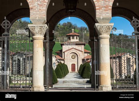 Cemetery with the Cripta Mussolini, family tomb, birthplace of Mussolini, Predappio, Emilia ...