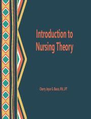 Introduction To Nursing Theory Module Pdf Introduction To