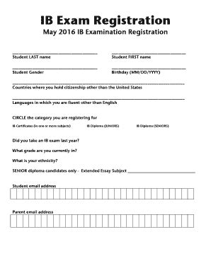 Fillable Online Nclack K Or Ib Exam Registration Form Nclack