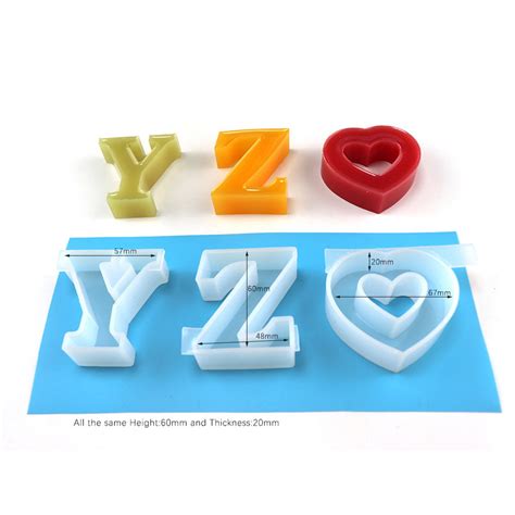 A Z Letter Silicone Mold Love Heart Resin Mould Silicone Etsy