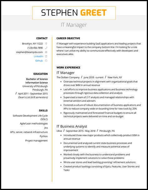 5 IT Manager Resume Examples That Work In 2021