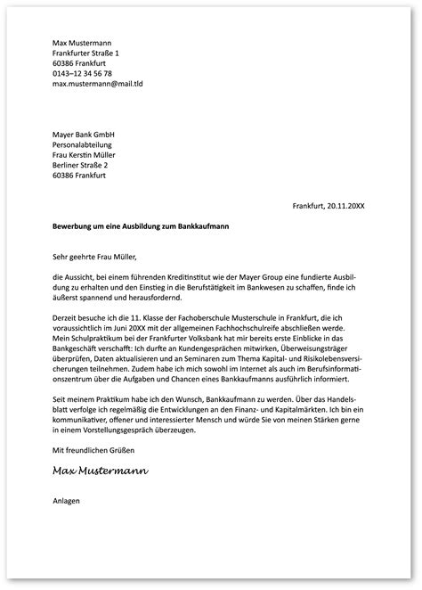 Bewerbungsschreiben Muster Bewerbungsschreiben Für Ausbildung