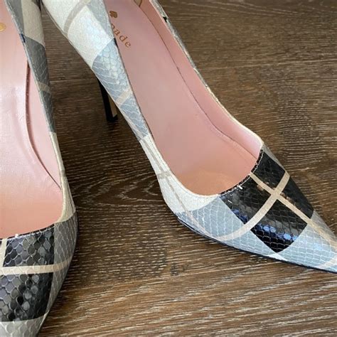 Kate Spade Shoes Kate Spade Licorice Too Grey Plaid Pump Poshmark