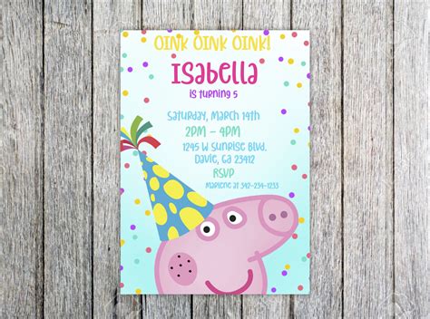 Peppa Pig Birthday Invitation Boy And Girl Jpeg Pdf Etsy