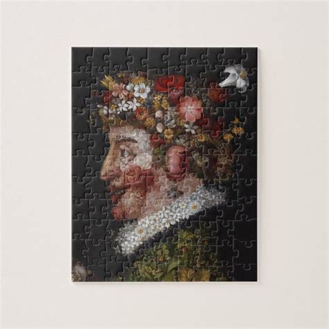 Giuseppe Arcimboldo Puzzle Flowers On Black Zazzle Giuseppe