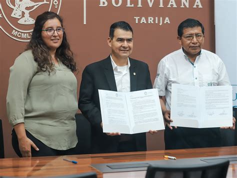 UCB Tarija Firma Convenio Con La Sociedad De Ingenieros De Bolivia SIB