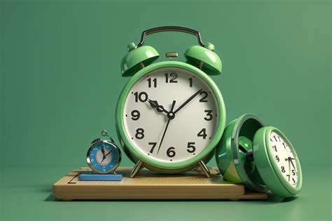 Premium Photo 3d Render Of Calendar With Alarm Clock And Bell Isolated On Green