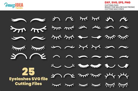 25 Eyelashes SVG Bundle, Vector, Clipart Graphic by Smart Crafter ...