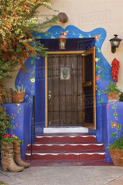 Usa Arizona Tucson Doorway And Porch Of Hacienda Del Sol Guest Ranch