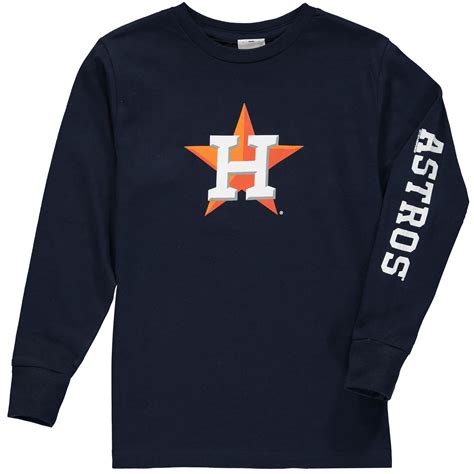 Youth Houston Astros Soft As A Grape Navy Sleeve Hit Long Sleeve T Shirt