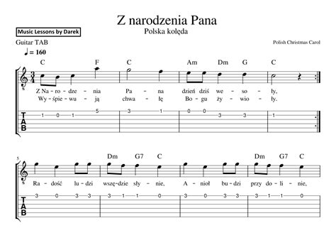 Z Narodzenia Pana Polish Christmas Carol GUITAR TAB Arr Darek