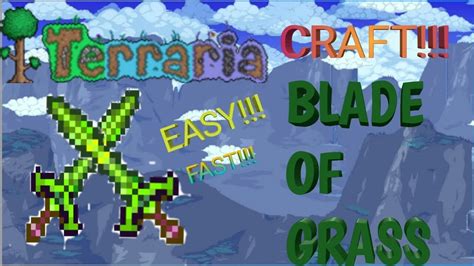 Terraria Mobile Craft The Blade Of Grass Easy Youtube