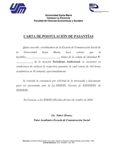 Carta De Postulación Pdf