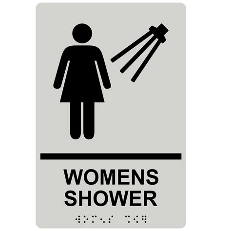 Ada Womens Shower With Symbol Braille Sign Rre 14859 Blkonprlgy