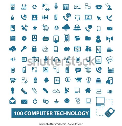 Computer Technology Icons Stock Vector (Royalty Free) 595311707 ...