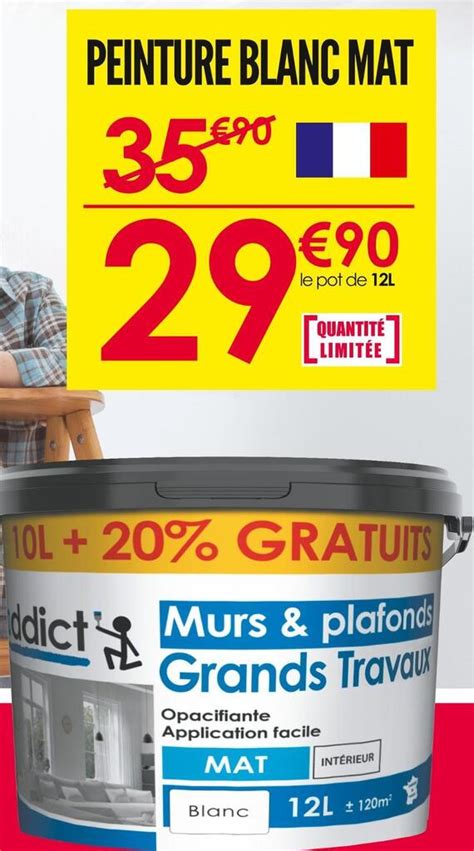 Promo Peinture Murs Et Plafonds Blanc Mat L Gratuit Chez D Cor