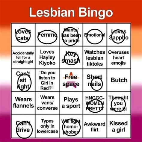 Lesbian Bingo Cuz Why Not Fandom