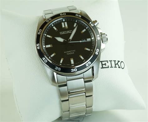 Ripley RELOJ SEIKO KINETIC ESFERA NEGRA AUTO CUARZO