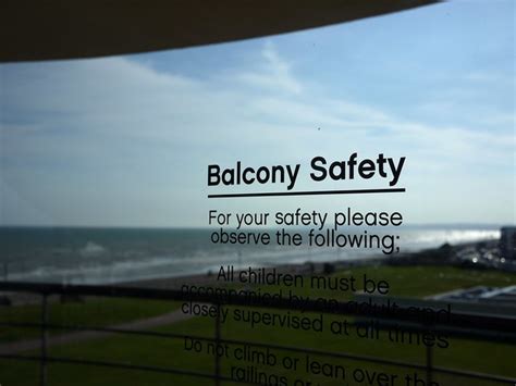 Balcony Safety Sign In The De La Warr Pavillion In Bexhil By The