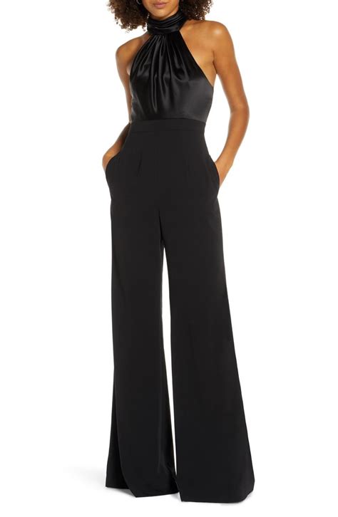 Womens Jill Jill Stuart Halter Top Wide Leg Jumpsuit Size 4 Black