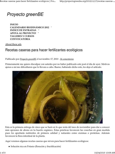 Fertilizantes Orgánicos Caseros Pdf Pdf Fertilizante Café