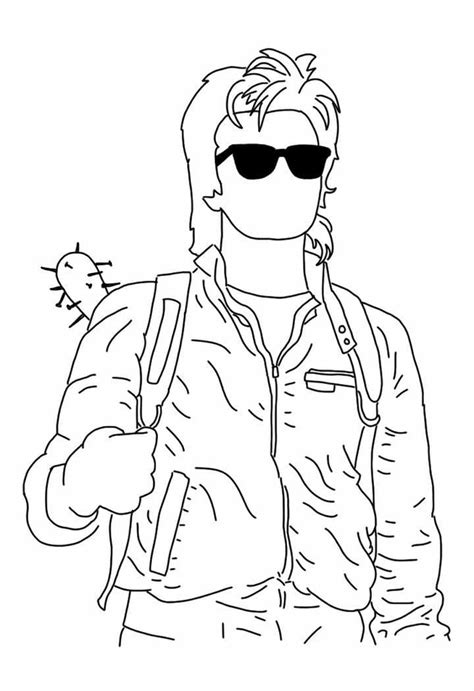 Steve Stranger Things 2 Coloring Page - Free Printable Coloring Pages ...